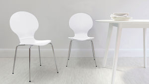 White Stackable Dining Chairs