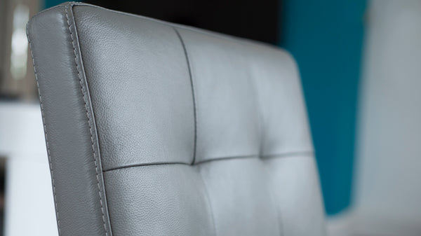 Grey Real Leather Dining Chairs