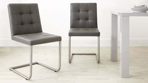 Contemporary Real Leather Dining Chairs