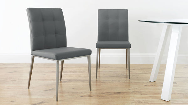 Grey Quilted Dining Chairs