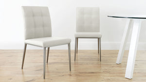 White Quilted Dining Chairs