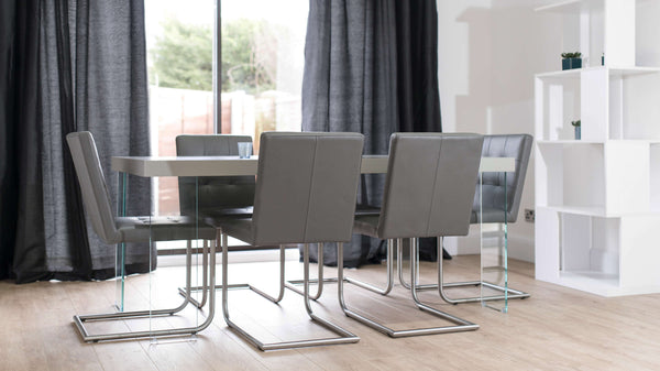 Modern Large Grey Dining Set