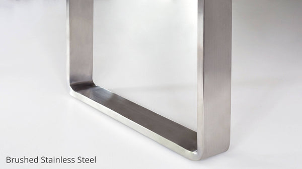 Brushed stainless steel bench