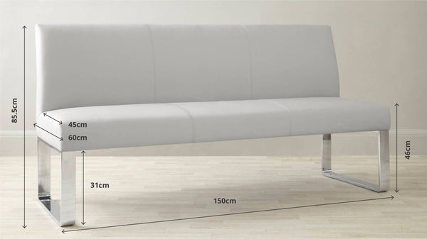 Loop 3 Seater Bench with Backrest